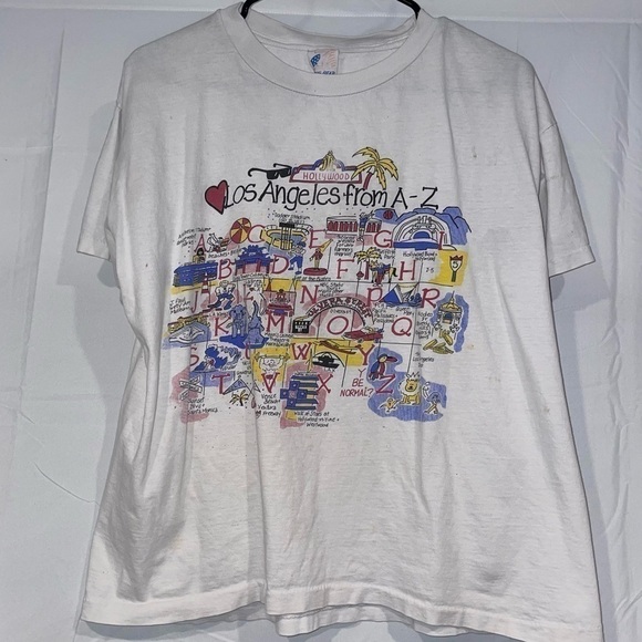 Big Bear Los Angeles Hollywood A-Z Single Stitch Short Sleeve Top Vintage Touris - Picture 1 of 9